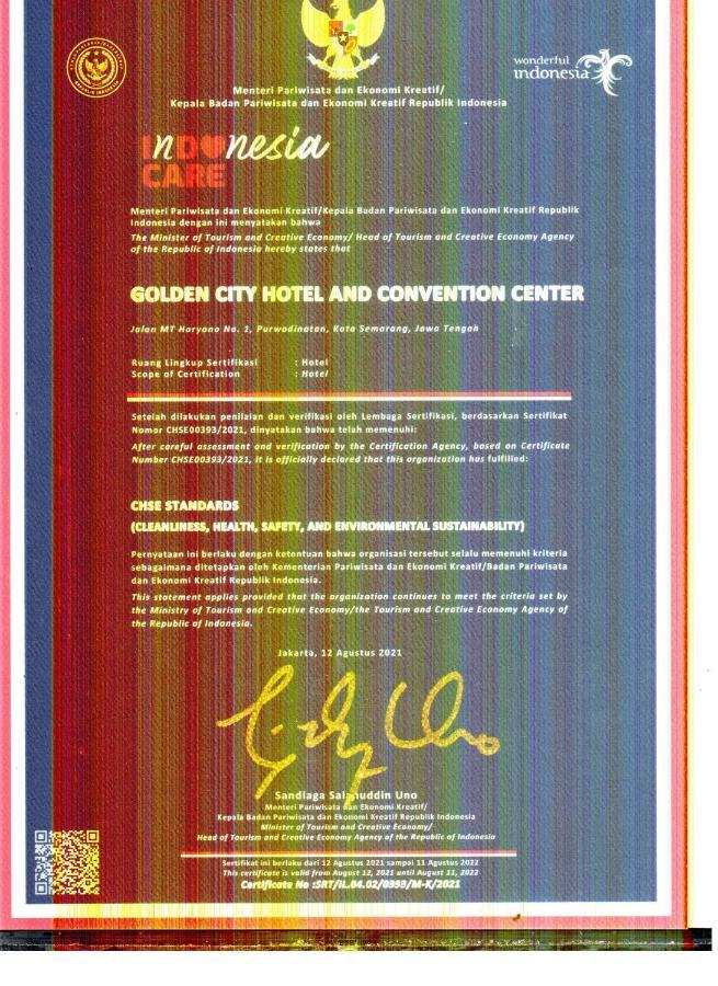 Golden City Hotel And Convention Center - Chse Certified Semarang Extérieur photo