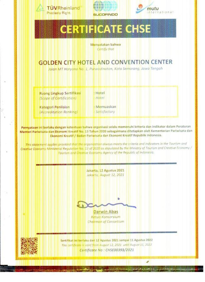 Golden City Hotel And Convention Center - Chse Certified Semarang Extérieur photo